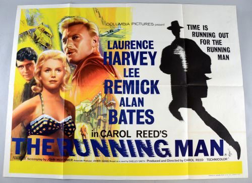 The Running Man (1963) British Quad film poster, starri: The Running Man (1963) British Quad film poster, starring Laurence Harvey, Lee Remick and Alan Bates,