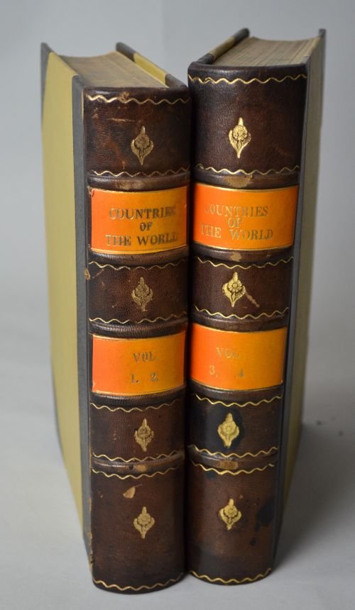 Countries of the World, Robert Brown, Four volumes boun: Countries of the World, Robert Brown, Four volumes bound in two leather and cloth bindings