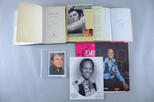 Quantity of signed items from Stars of the stage a scre: Quantity of signed items from Stars of the stage a screen, including books signed by Terence Stamp, Claire Francis and Terry Wogan, Danny Devito signed photo and three signed photos of the singer Emil