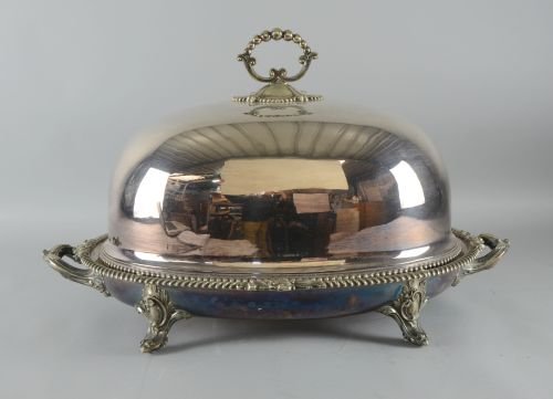 Large silver plated meat dish/warmer with non-matching