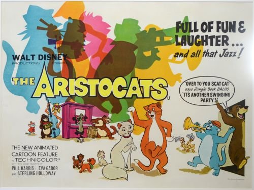 The Aristocats (1970) British Quad film poster, Walt
