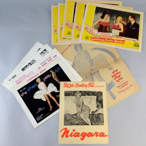 Marilyn Monroe, American Actress & Singer, Gentlemen: Marilyn Monroe, American Actress & Singer, Gentlemen Prefer Blondes six US lobby cards, The Seven Year Itch Campaign book and a Niagara French Campaign book