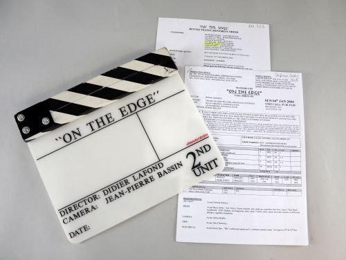 Bridget Jones: The Edge Of Reason "On The Edge" (2004),: Bridget Jones: The Edge Of Reason "On The Edge" (2004), film production used clapper board, call sheet and travel movement order