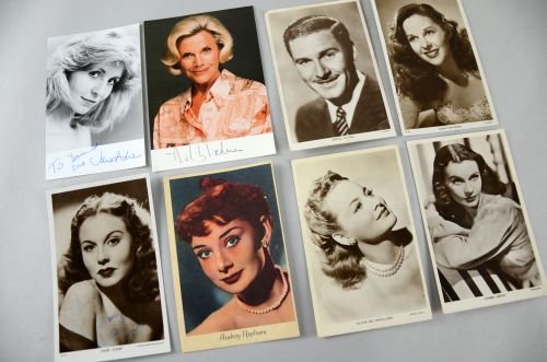 One hundred photos and postcards, some signed Jane: One hundred photos and postcards, some signed Jane Asher, Honor Blackman & Hazel Court, Picturegoer Series included,