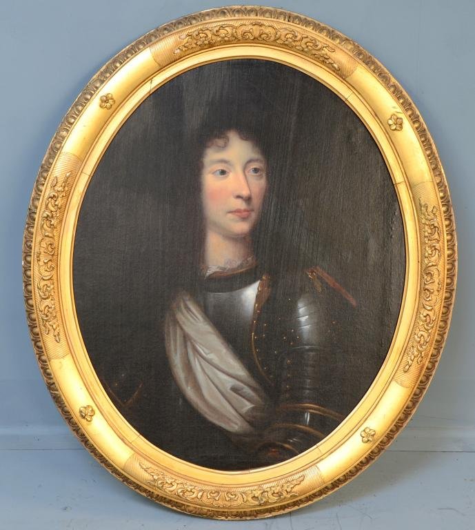 17th Century British School, portrait of a gentleman in: 17th Century British School, portrait of a gentleman in armour, framed Removed from Ashwick Court, Ashwick, Oak Hill, near Bath for convenience of sale. 35" (in frame).