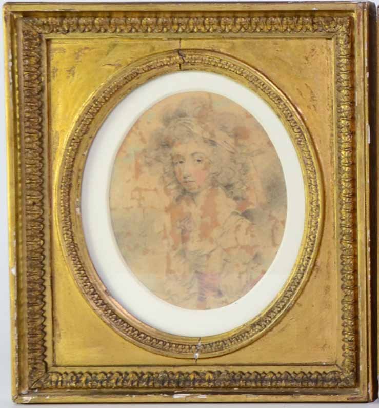 John Downman, watercolour, portrait of Elizabeth: John Downman, watercolour, portrait of Elizabeth Juliana. Label verso, daughter of the Reverend Thomas Monro, born 1768, married her first cousin, Captain James Monro on 19th June 1786, died 18th Janu