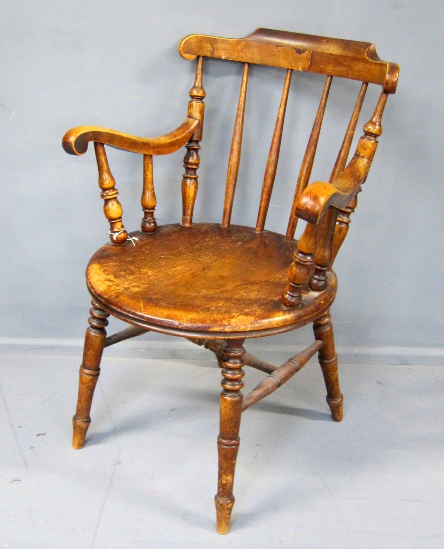 19th century yewwood Windsor armchair: 19th century yewwood Windsor armchair