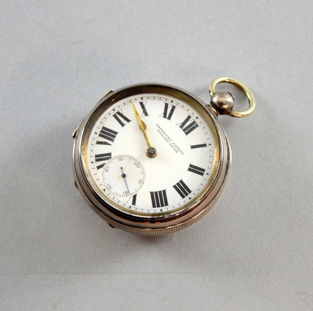 George V silver cased pocket watch diameter 2": George V silver cased pocket watch diameter 2"
