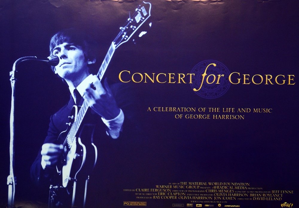 Concert for George (2003) British Quad film poster,: Concert for George (2003) British Quad film poster, starring George Harrison from The Beatles, rolled, A
