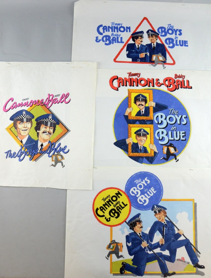 The Boys In Blue (1982) Four prototype pieces of poster: The Boys In Blue (1982) Four prototype pieces of poster artwork by John Stockle for the Cannon & Ball comedy film, various sizes (4)