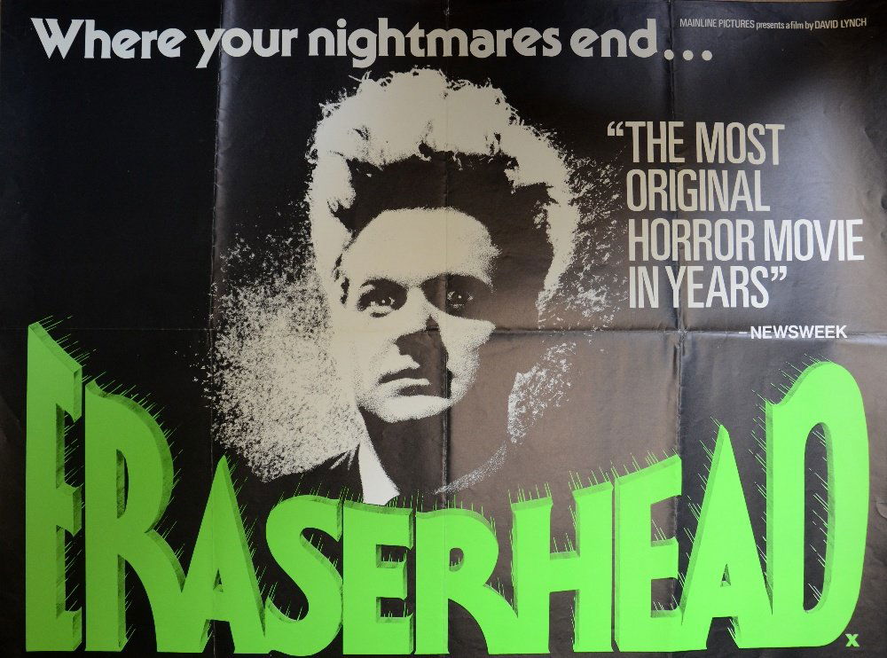 Eraserhead (1977) British Quad film poster, Horror: Eraserhead (1977) British Quad film poster, Horror directed by David Lynch, folded, A-