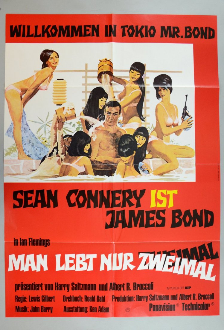 James Bond You Only Live Twice (1970's) German film: James Bond You Only Live Twice (1970's) German film poster, re-release, folded, A 33 x 23in. (84 x 58cm)