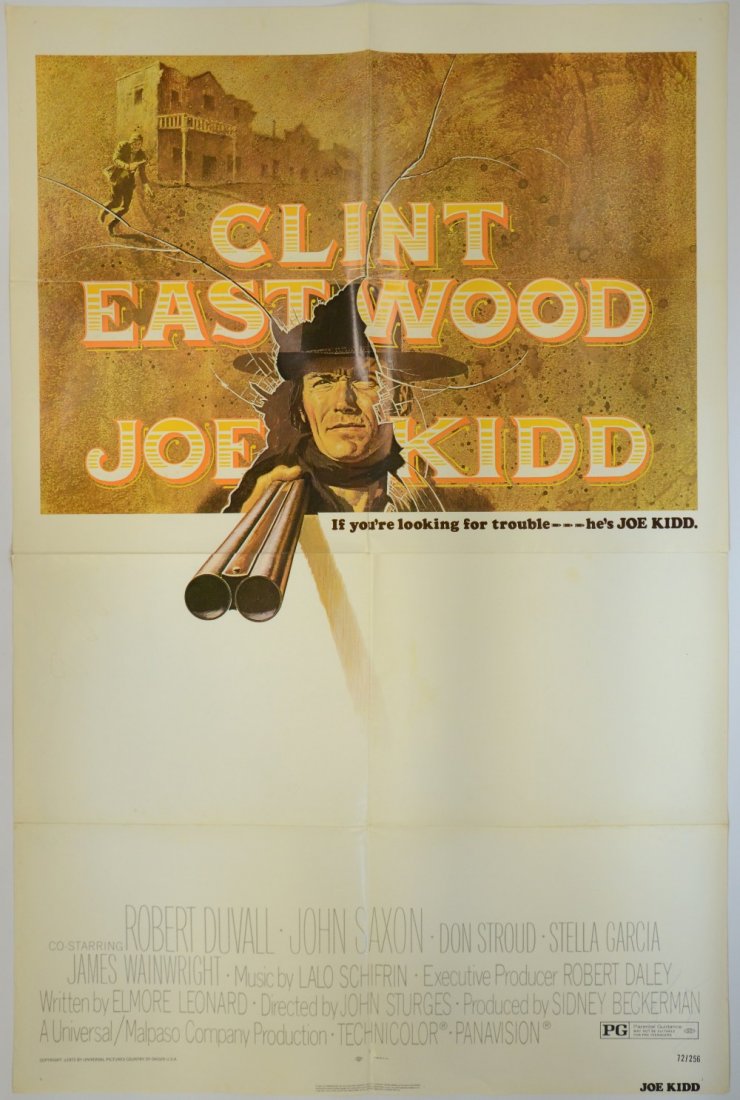 Joe Kidd (Universal, 1972) One Sheet film poster,: Joe Kidd (Universal, 1972) One Sheet film poster, Western starring Clint Eastwood, Robert Duvall, John Saxon, folded 41 x 27in. (104 x 69cm)