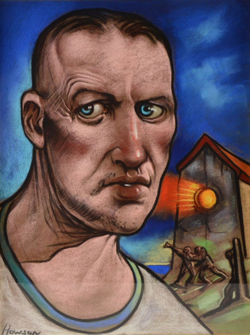 Peter Howson OBE 'Son of Ham' pastel, signed, framed: § Peter Howson OBE 'Son of Ham' pastel, signed, framed 32.5" x 26.5" ARR (Artist Resale Right) is additionally payable on this lot. Please visit the DACS website (http://www.dacs.org.uk/home) or cont