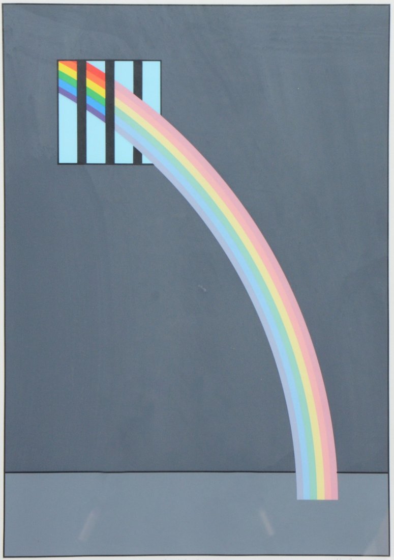 Patrick Hughes (b.1939) 'Inside Out' limited edition: Patrick Hughes (b.1939) 'Inside Out' limited edition silkscreen print, 126/150, signed, numbered and titled in pencil, framed 29" x 22"