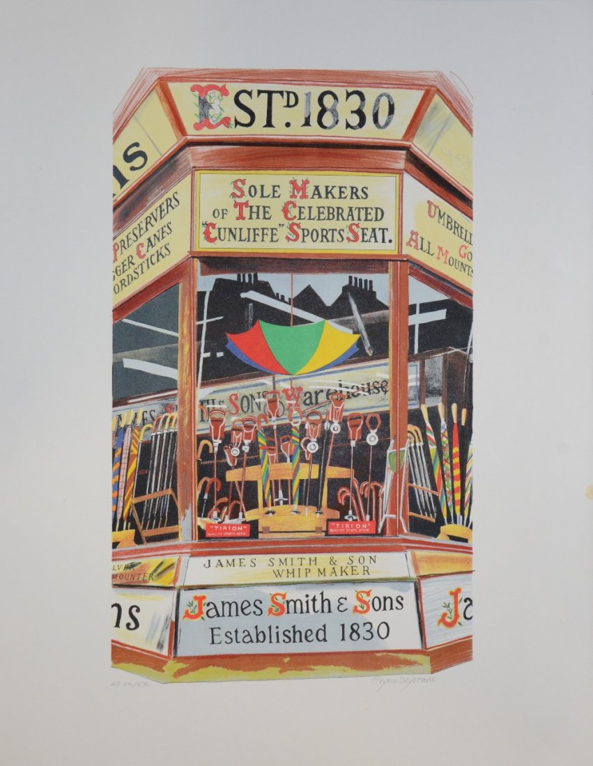 Glynn Boyd-Harte (1958-2003) James Smith & Sons,: Glynn Boyd-Harte (1958-2003) James Smith & Sons, limited edition screenprint, AP XX/XX, signed and numbered in pencil, unframed 28 x 22in. (71 x 56cm)