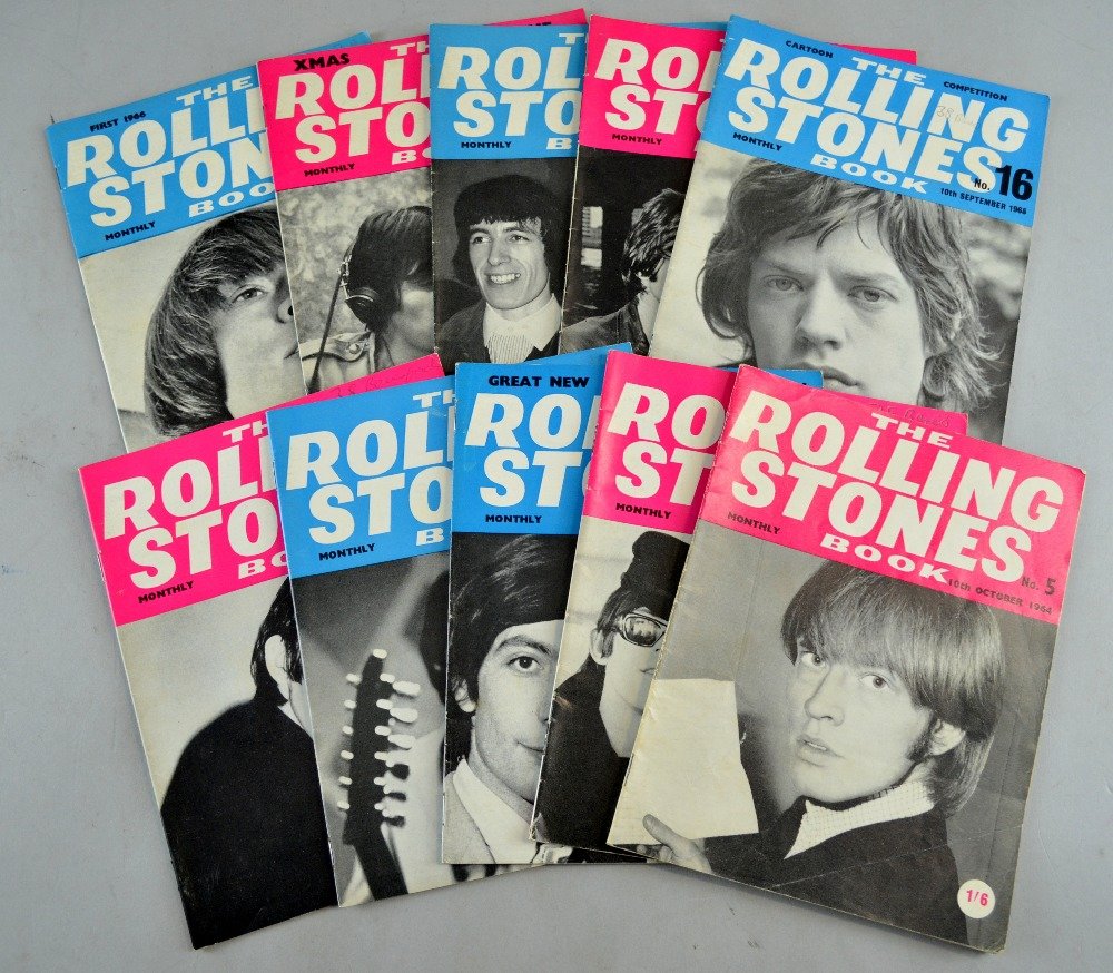 The Rolling Stones, ten 1960's Rolling Stones Monthly: The Rolling Stones, ten 1960's Rolling Stones Monthly books, issues 5, 11, 12 & 14-20