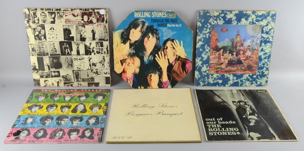 Rolling Stones, 6 vinyl LPs for UK release, Decca,: Rolling Stones, 6 vinyl LPs for UK release, Decca, including Beggars Banquet (6)