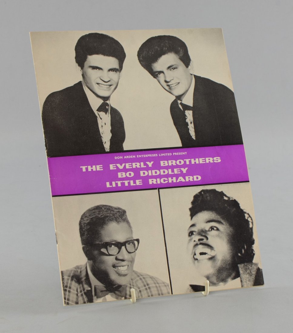 Tour programme for The Rolling Stones first tour in: Tour programme for The Rolling Stones first tour in 1963, with headline acts The Everly Brothers, Bo Diddley & Little Richard 10Â½ x 8in. (25 x 20cm) Complete & in very good condition.