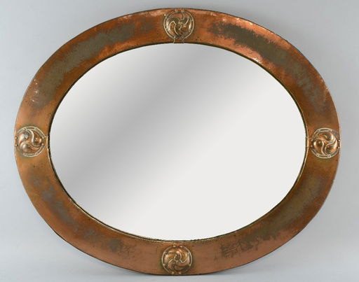Arts Crafts Copper Framed Oval Mirror With Celtic Feb 19 2018 Arts Crafts Copper Framed Oval Mirror