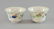 Pair of Chinese porcelain tea bowls enamelled with