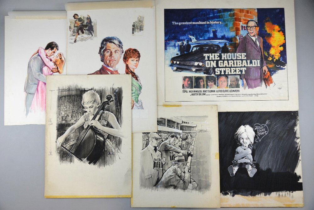 Four cinema poster artworks, possibly by Barrie James, (1 of 1)
