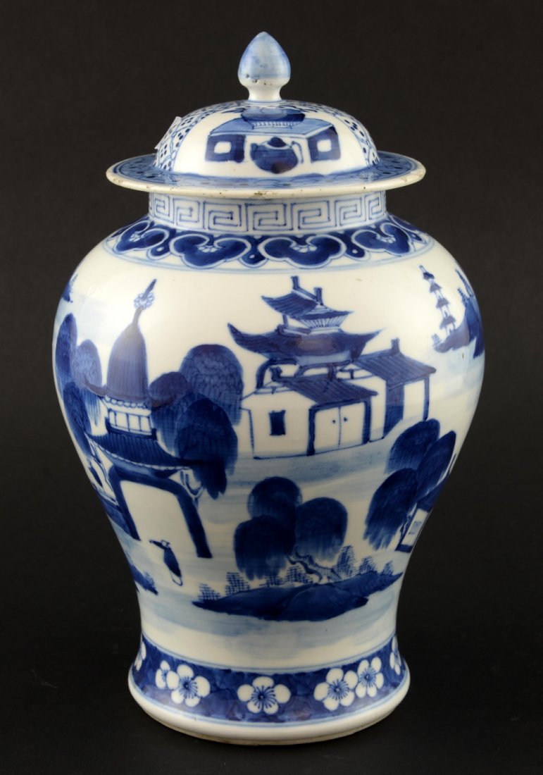 Chinese baluster shaped vase decorated in underglaze (1 of 1)