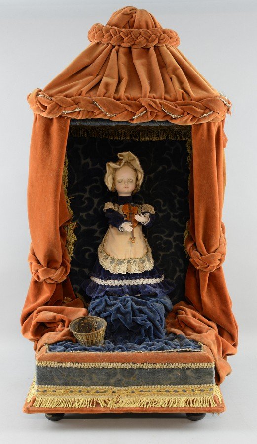 Victorian musical automaton, a girl violinist doll with (1 of 1)