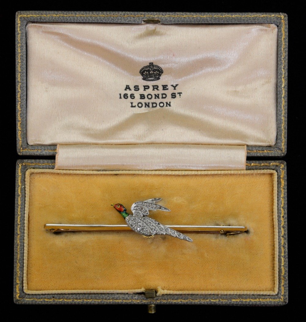 Asprey & Co bar brooch, in a form of a p (1 of 2)