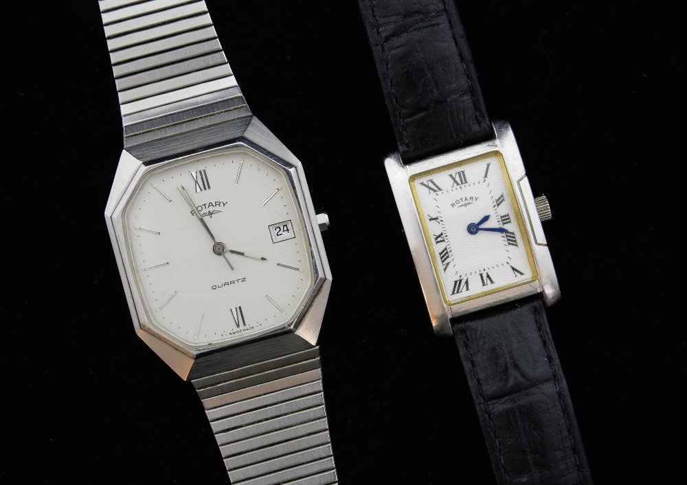 Lady's Rotary steel watch, rectangular d (1 of 1)