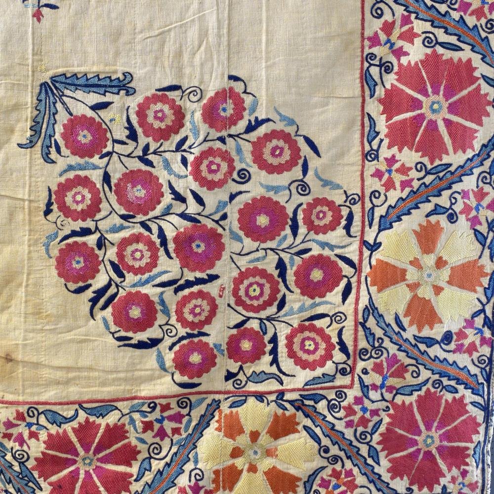 A fine 19th C  Central Asian Suzani bochara, made up of (1 of 8)