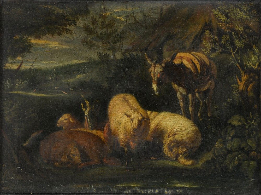 Philipp Peter Roos 1655-1706, landscape with sheep and (1 of 3)