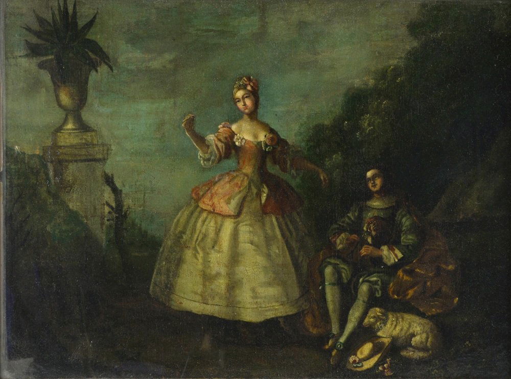 Follower of Nicolas Lancret, Mlle Camargo dancing, oil (1 of 3)