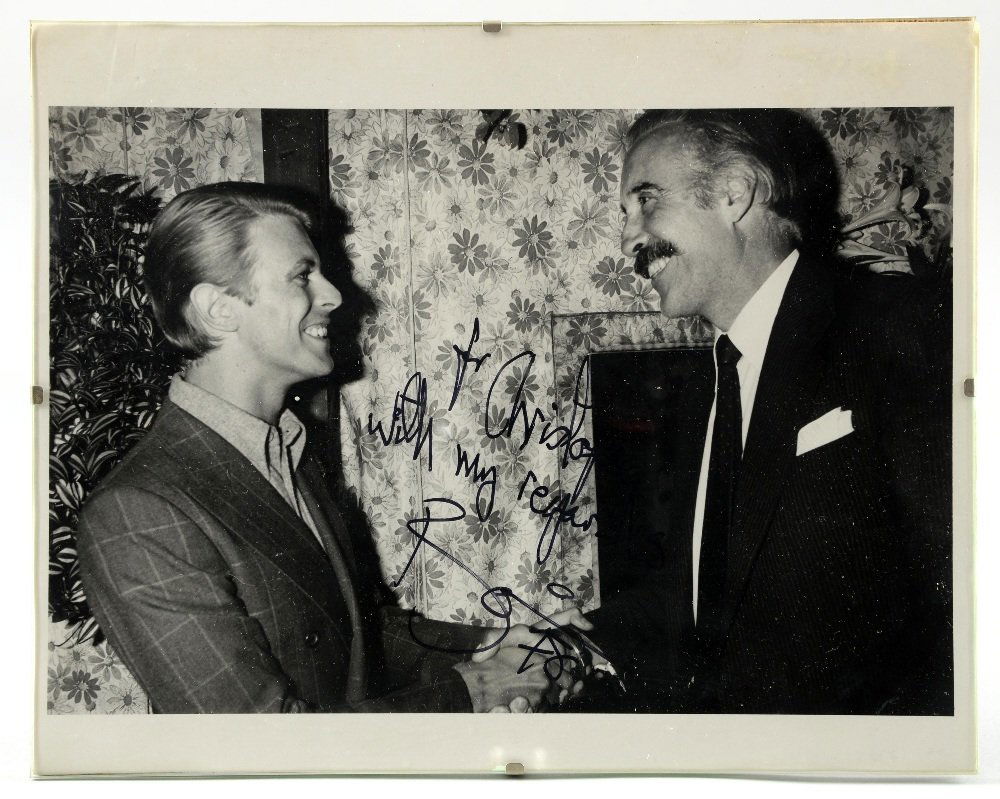 David Bowie - Black & white photograph, signed 'For (1 of 1)