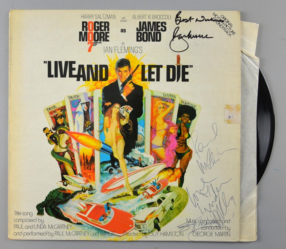 James Bond - Live and Let Die - Vinyl LP album signed (1 of 1)