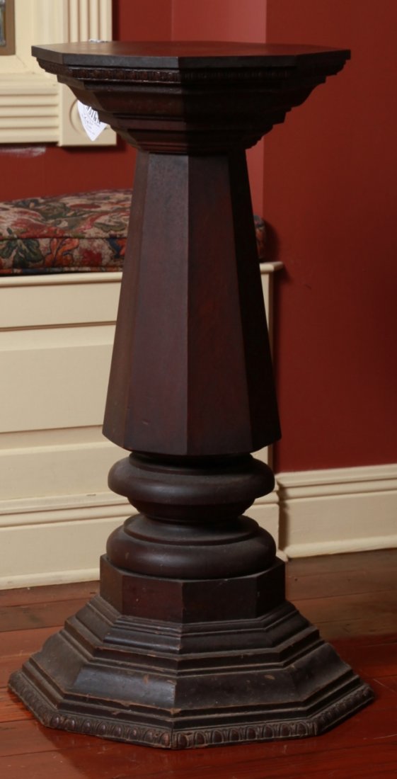 Antique Large Wooden Octagonal Plant Stand (1 of 1)