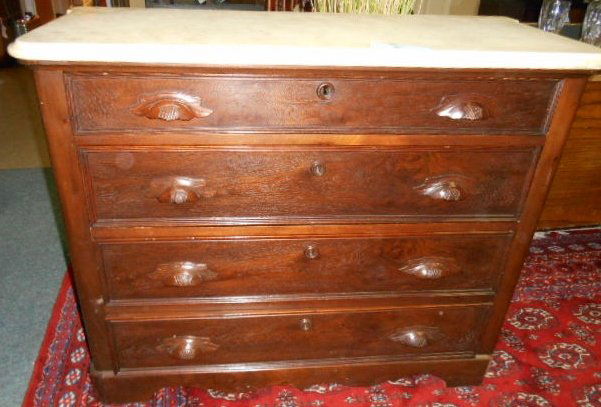 Mid-19th Century Empire Marble Top Chest Of Drawers (1 of 1)