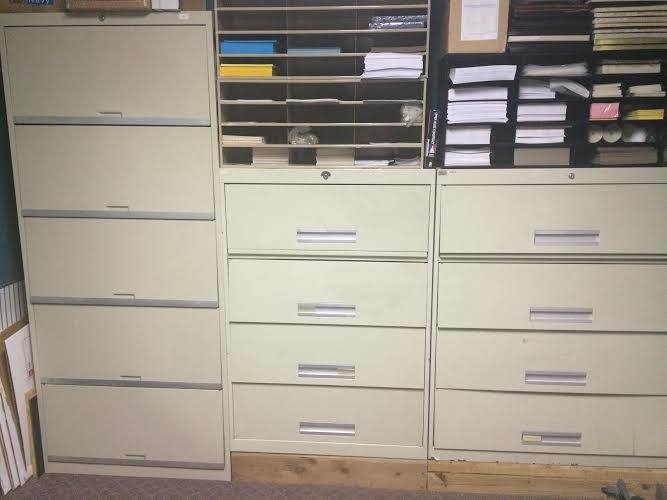 Lot of 3 Filing Cabinets From King Edward Hotel (1 of 3)