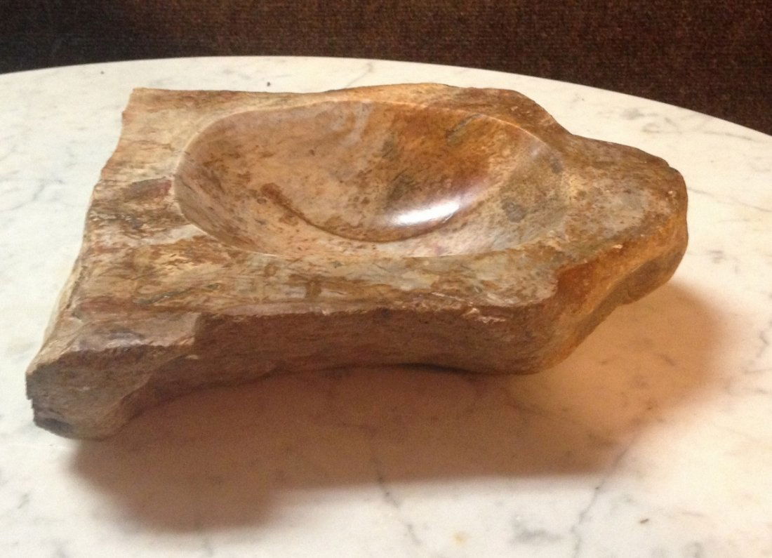 Gorgeous Polished Petrified Wood Bowl (1 of 5)