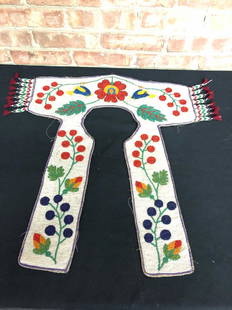 Antique Native American Vest w/ Bird Design: 25" long x 20 3/4" across shoulders