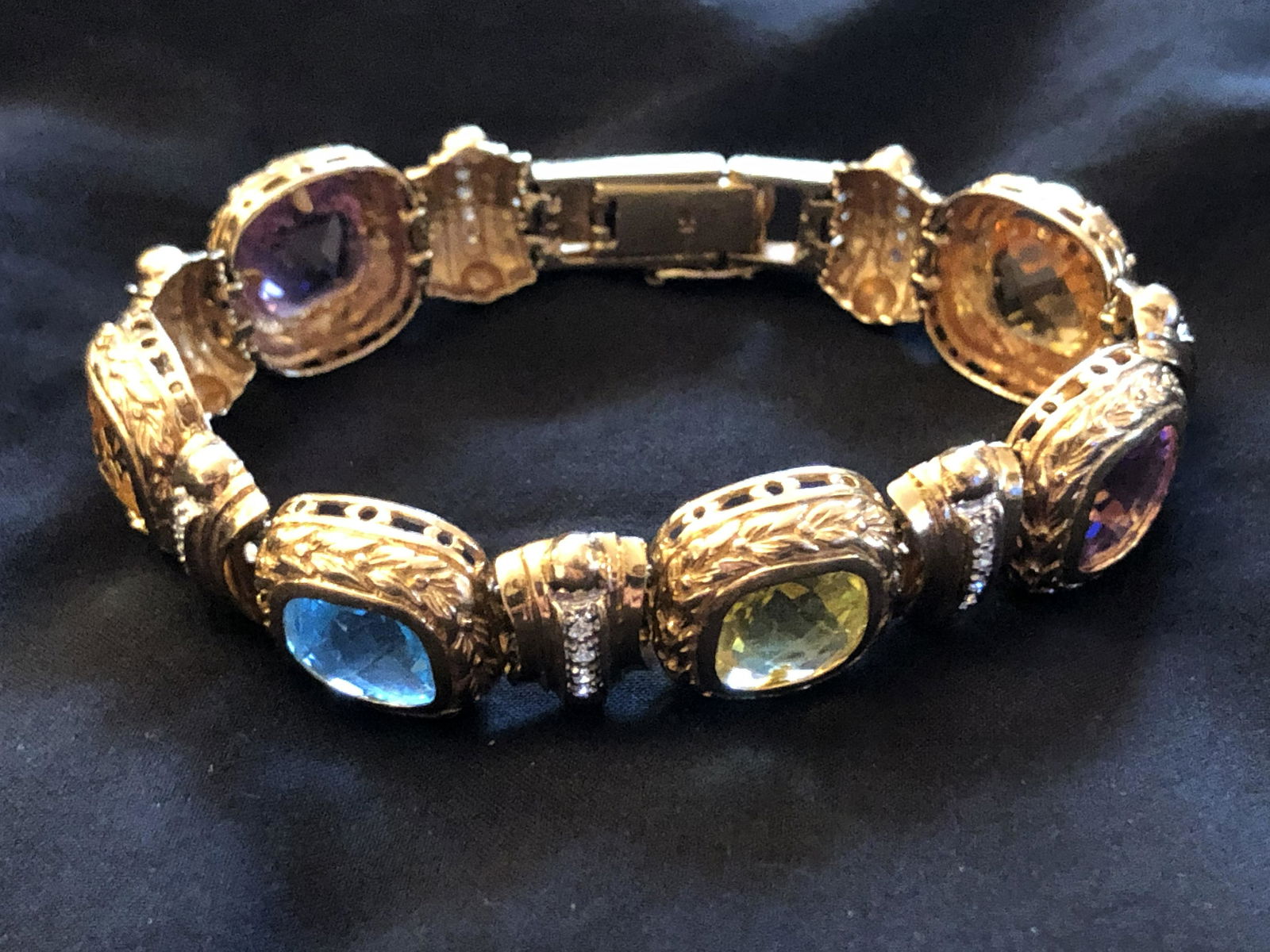 14K GOLD ROSS SIMONS BRACELET SEMI PRECIOUS STONES (1 of 10)