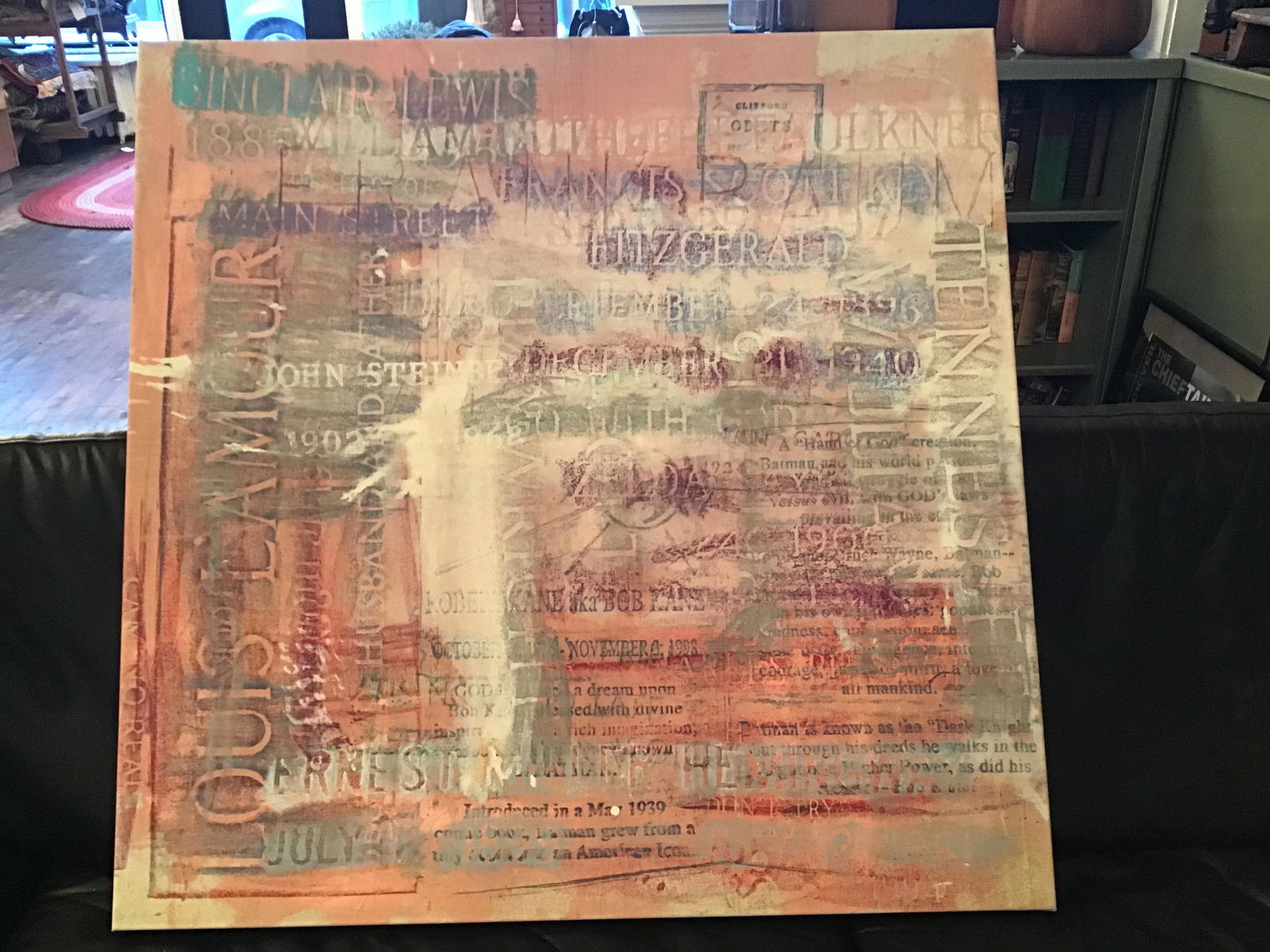 Scott Covert oil and wax crayon on canvas: 38 by 38