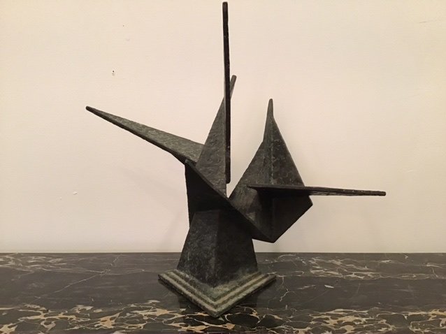 Bronze Abstract Brutalist Sculpture Mid Century (1 of 4)