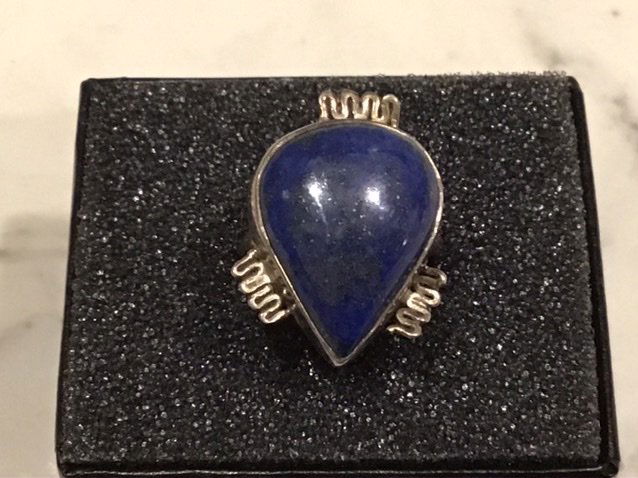 Art Deco Sterling Lapis Ring (1 of 3)