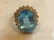 18k Gold Blue Topaz and Diamond Ring