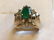 14k Gold Emerald and Diamond Ring