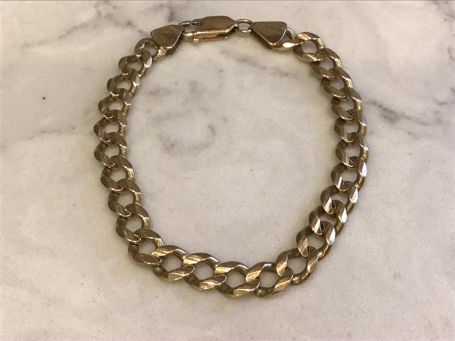 14k Gold Chain Bracelet: 14k gold chain bracelet, 6.5 inches long, 8.50dwt