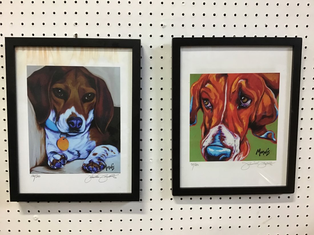 Pair of Signed and Numbered Beagle Prints: Signed: Mardis, 12in x 15in, 39/200, 106/200