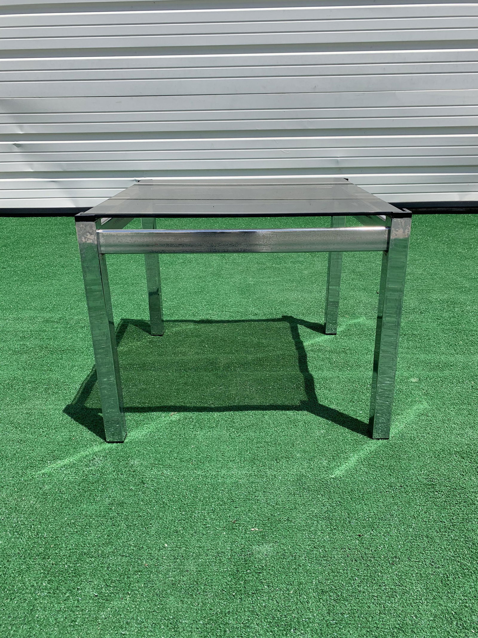 Chrome Glass Top Side Table (1 of 3)