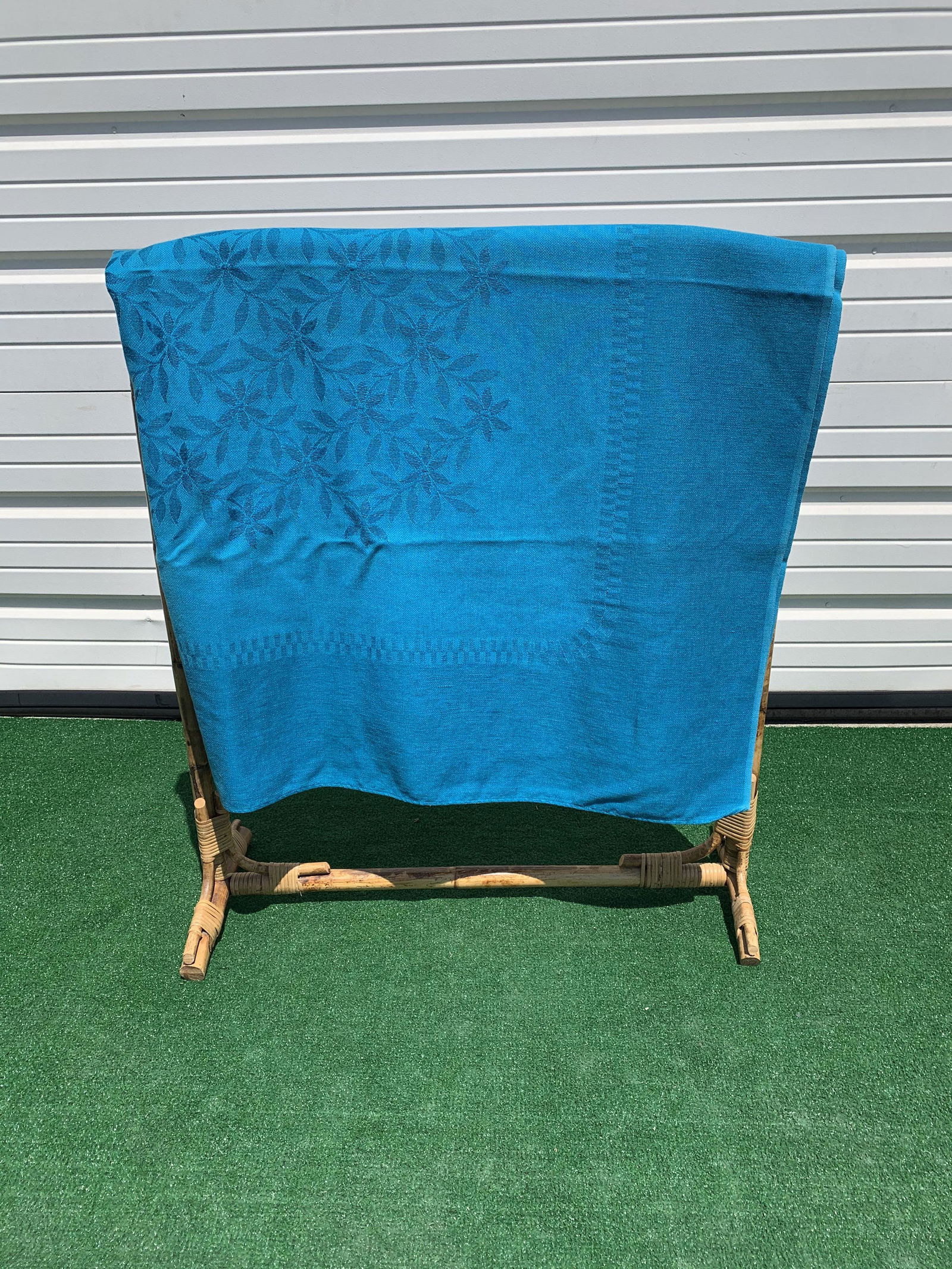 Mid Century Danish Modern Blue Textile (1 of 4)